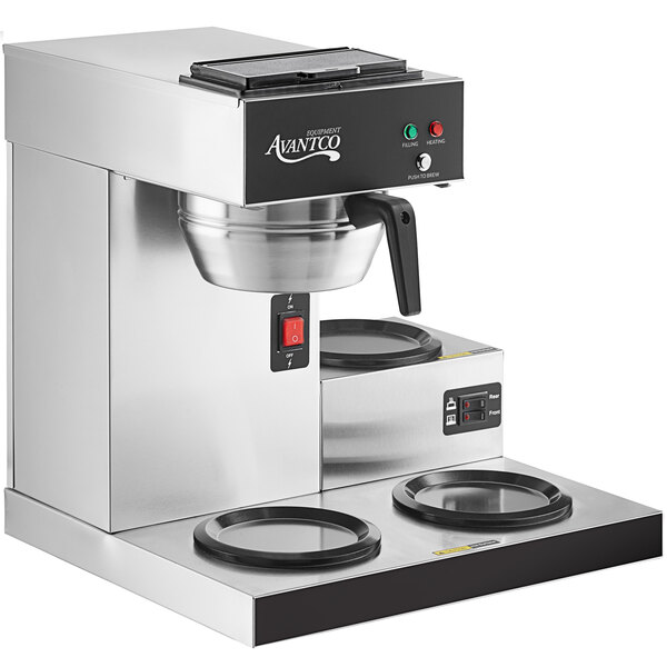 Avantco CMA3L Automatic Coffee Maker with 3 Lower Decanter Warmers - 120V, 1650W - Image 2