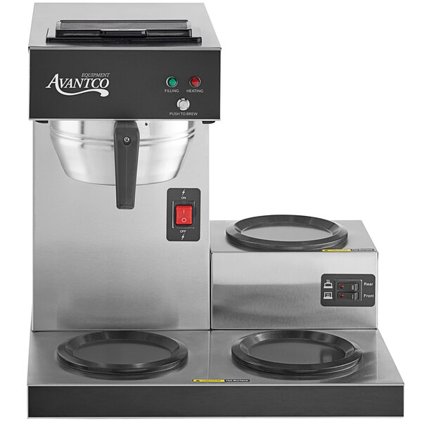 Avantco CMA3L Automatic Coffee Maker with 3 Lower Decanter Warmers - 120V, 1650W - Image 4