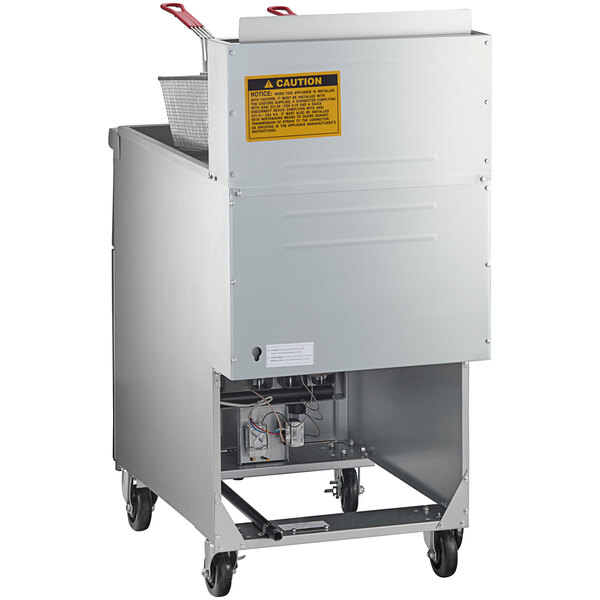 Avantco FF100 Natural Gas 70-100 lb. Stainless Steel Tube Floor Fryer - 150,000 BTU - Image 4