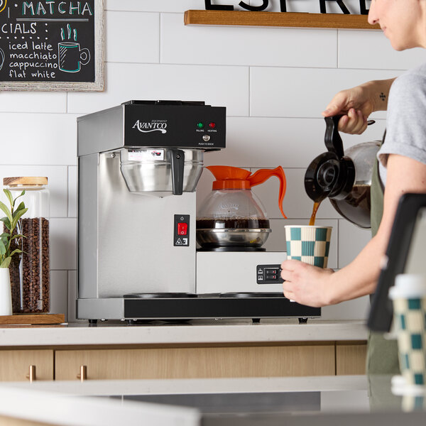 Avantco CMA3L Automatic Coffee Maker with 3 Lower Decanter Warmers - 120V, 1650W
